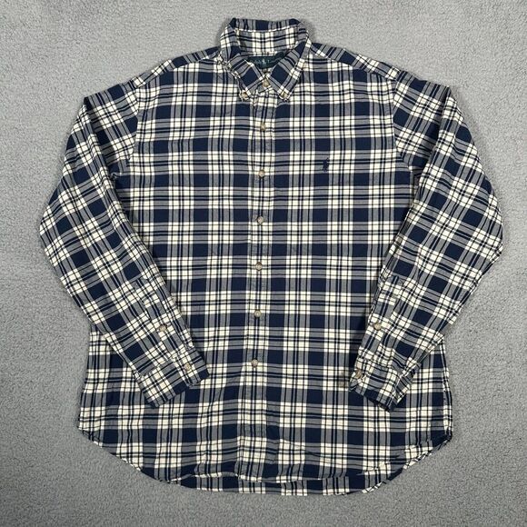 Polo Ralph Lauren Other - Polo Ralph Lauren Shirt Mens XL Blue Cream Button Down‎ Casual Pony Logo Cotton